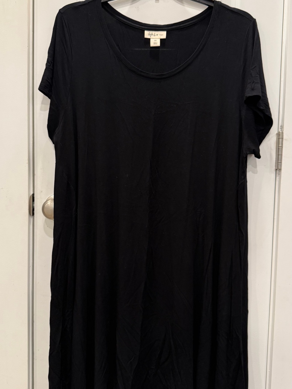 Style & Co. Black Midi T-Shirt Dress